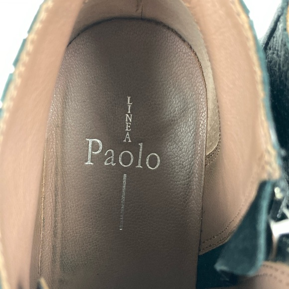 Linea Paolo Felicia Black Perforated Leather Wedge Sneaker, Size 8 - Picture 9 of 15